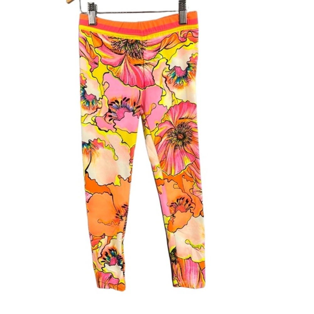 Agua Bendita Kids Stretch Floral Print Leggings Swim Workout Size 10‎ New
